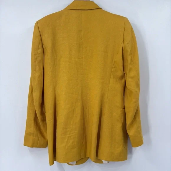 ZARA Women’s Yellow Linen Blazer Pant Set - Picture 4 of 16